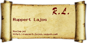 Ruppert Lajos névjegykártya